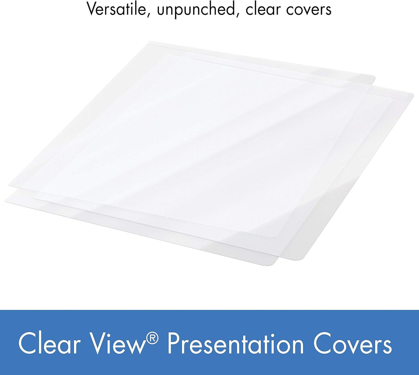 Mead Presentation Report Covers, Clear View, 8-3/4" x 11-1/4", Heavy Duty with Round Corners, 125 Count (4000126)