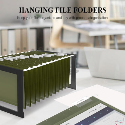ViVin Hanging File Folders, 1/5-Cut Adjustable Tabs with 24 Per Box, 24 Pack Letter Size Hanging File Folders, Designed for Office Home School Filing Cabinet(Assorted)