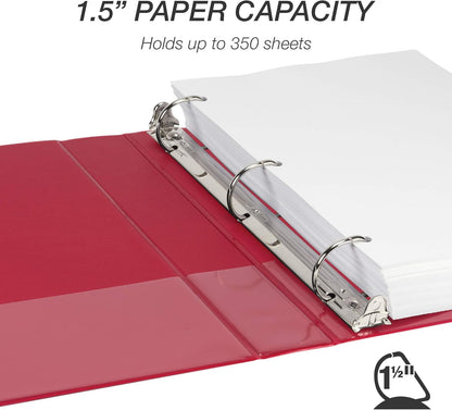 Samsill Durable 4 inch 3 Ring Binder, D Ring Binder, 100% Recycled Chipboard, Black, 2 Pack