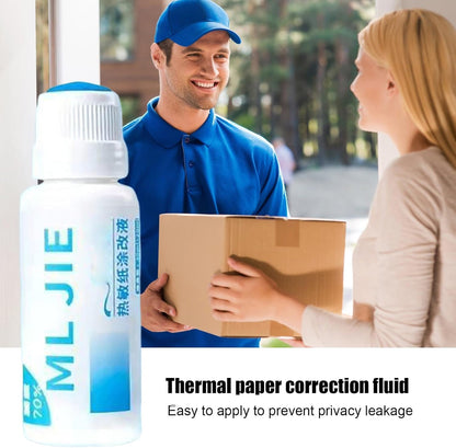 Liquid paper Correction Fluid|Thermal Paper Data Protection Fluid - Anti-Leakage Data Fluid - Roller Stamper Correction Fluid Security Stamp For Theft Protection, Personal Information Black out