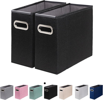 4 Packs Letter Size File Organizer, File Folders Organizer, Fabric Storage Box, Collapsible Paper Organizer with Metal Handle, Smooth PVC Rails, Only Box (Beige)