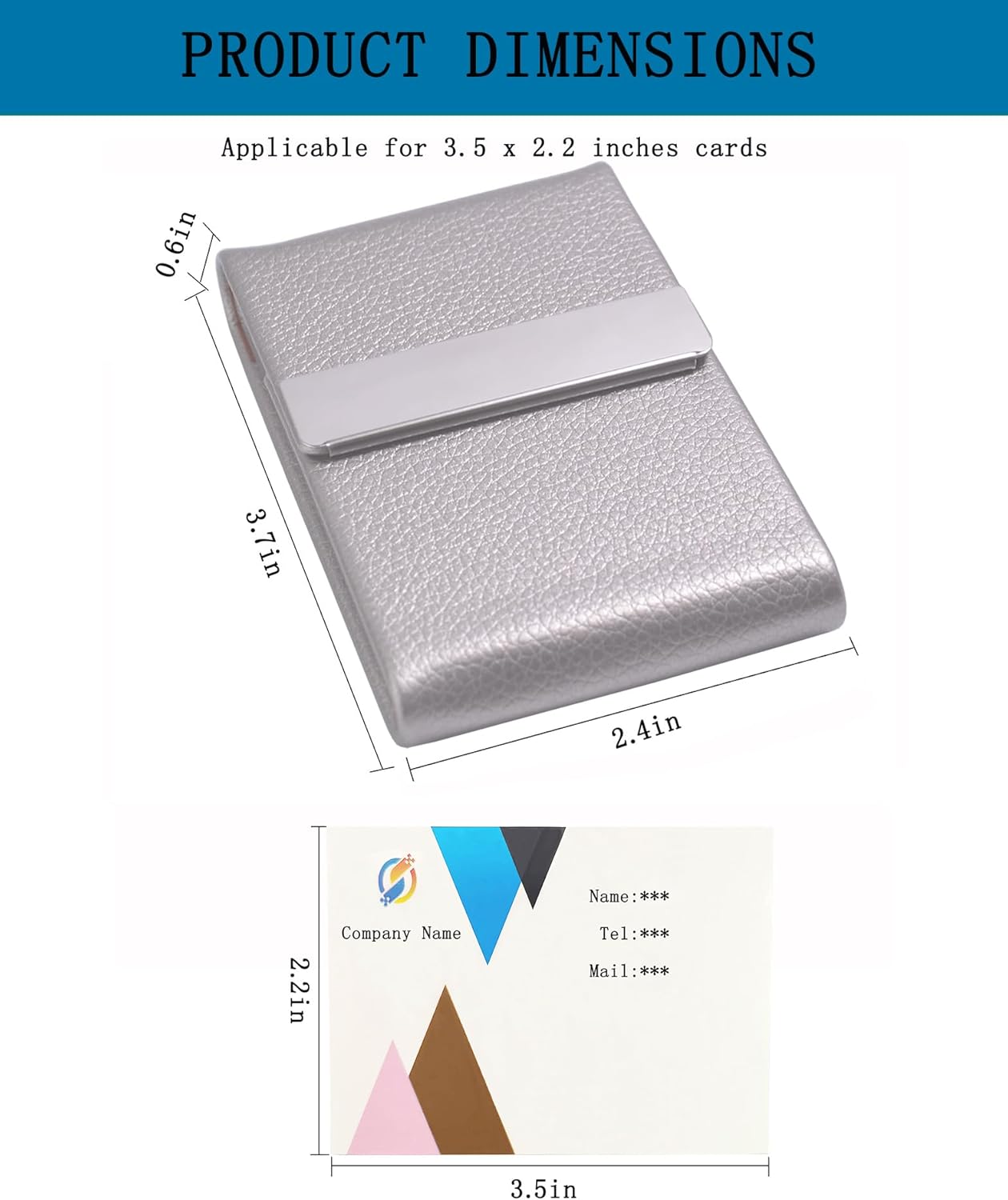 Business Card Holder with Ultra Slim Design,Business Card Case with Premium PU Leather,Suit Pocket Metal Card Holder for Women/Men,Professional Name Card Holder with Magnetic Shut (Black1)