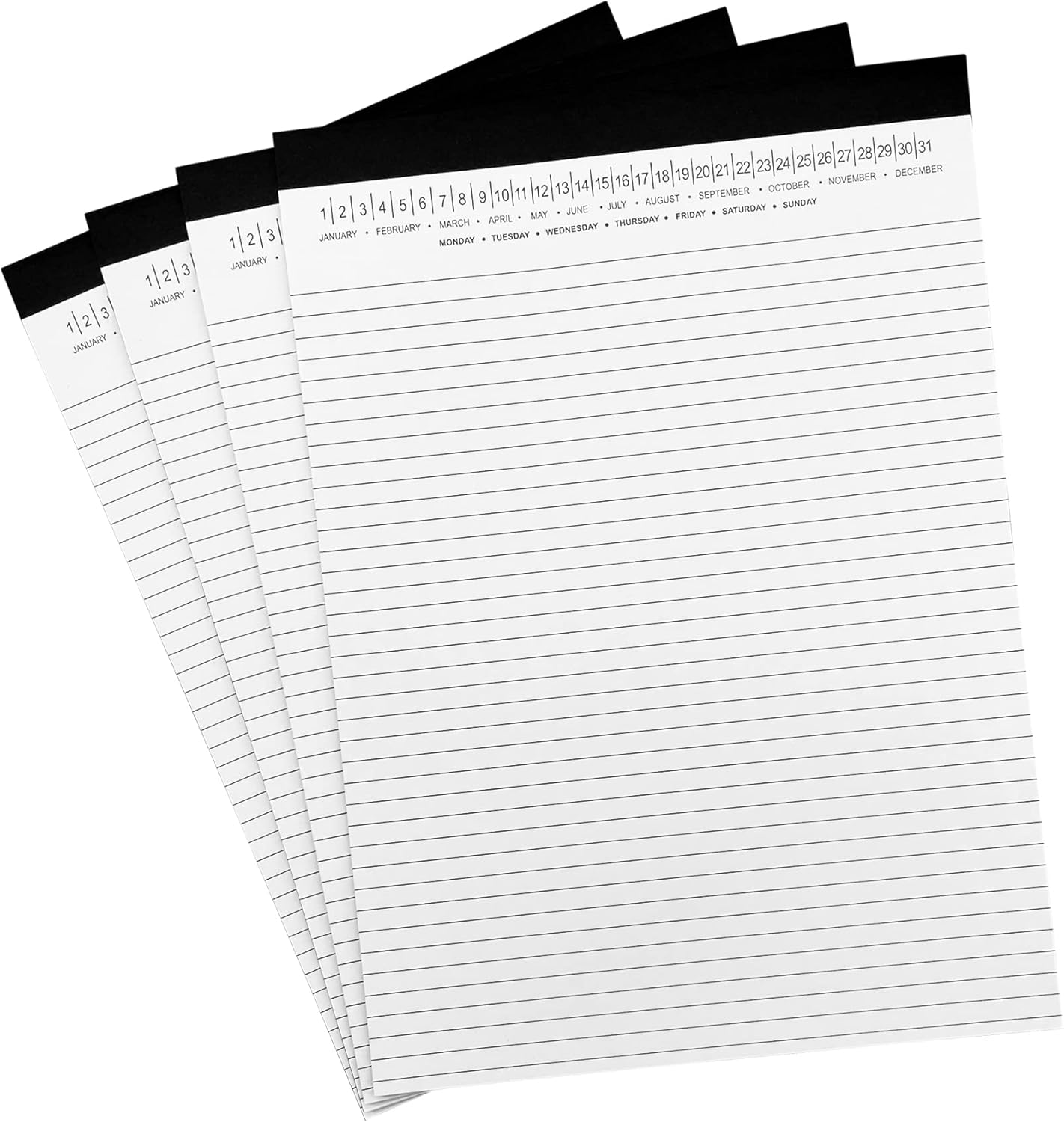 6 Pack Legal Pads 8.5" x 11" Note Pads with Date on Top, 50 Sheets Lined Paper Writing Pads, Narrow Ruled White Notepad Notebook for Office Business School College Supplies