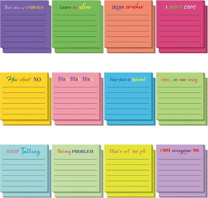 Yinder 48 Pcs Inspirational Sticky Notes Cute Motivational Sticky Notes Pad End of Year Employee Appreciation Gifts Bulk for Teacher Nurse Coworkers Office Supplies 3 x 3'' (Thank You,Dark Color)