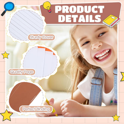 Henoyso 12 Pcs Primary Composition Notebook K-2 Primary Journal, Notebook for Kids Supplies, Bulk Blank Writing Book for Kid to Write Draw Journal 60 Page (9.8″ X 7.5″,Light Color)
