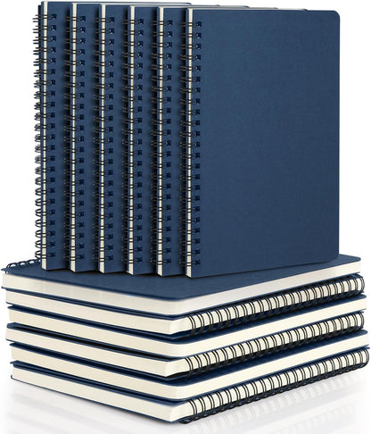 EUSOAR Spiral Notebook, A5 12packs 5.5"X8.3" 120 Pages Lined Travel Writing Notebooks Journal, Memo Notepad Sketchbook, Students College Office Business Subject Diary Ruled Book Journal-Black Cover