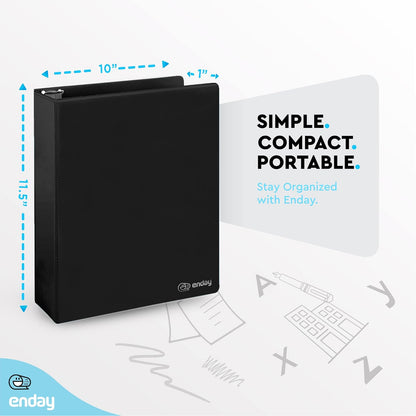3 Inch Binder 3 Ring Binders Green, Slant D-Ring 3” Clear View Cover with 2 Inside Pockets, Heavy Duty Colored School Supplies Office and Home Binders – By Enday