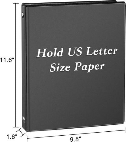 CIXILDTS 0.5-inch Round Ring Binder, Durable 1/2" 3 Ring Binder Fit Letter Size Paper, Presentation View Binders, White,12-Pack