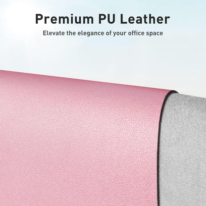 Aothia Leather Desk Pad Protector, Mouse Pad, Office Desk Mat, Non-Slip PU Leather Desk Blotter, Laptop Desk Pad, Waterproof Desk Writing Pad for Office and Home (Black,36" x 17") - Colors A