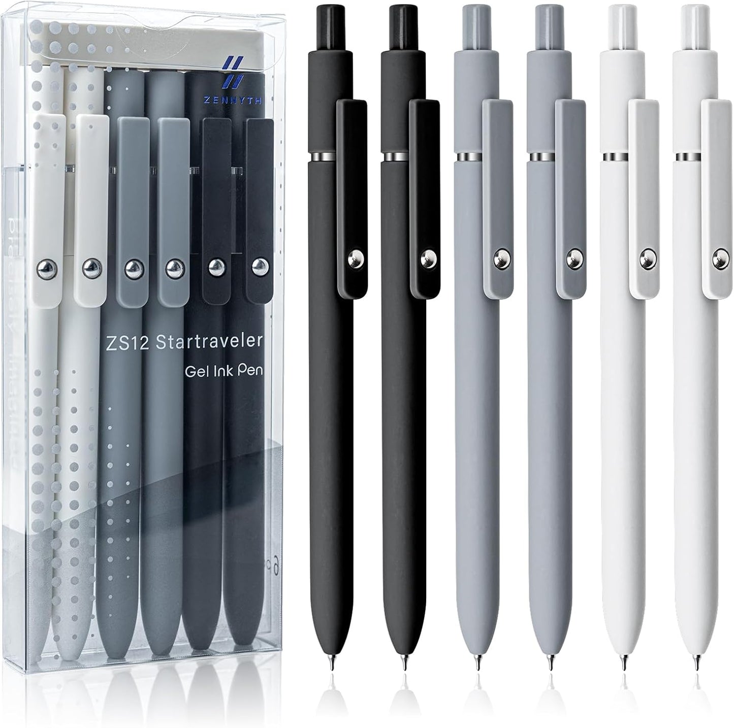 UIXJODO 6 Pcs Gel Pens 0.5mm Quick Dry Black Ink Pens Fine Point Smooth Writing Pens, Cute Office and School Supplies Gifts for Women Teacher Students (6 Pcs Ombre Gold)