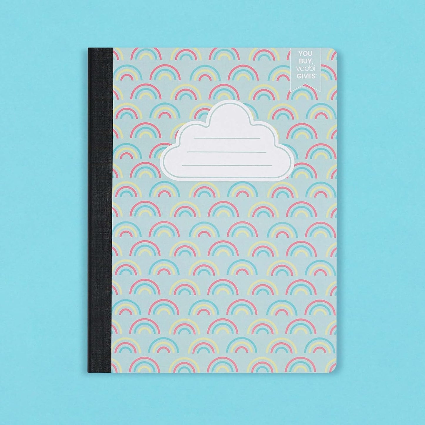 Yoobi College Ruled 8 x 10.5” Spiral Notebook Set – 3-Pack of 1 Subject Notebooks, Pink, Purple & Black Celestial Patterns – 150 Perforated 3-Hole Punched Sheets