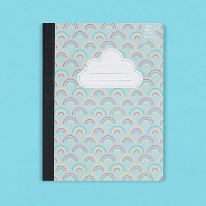 Yoobi College Ruled 8 x 10.5” Spiral Notebook Set – 3-Pack of 1 Subject Notebooks, Pink, Purple & Black Celestial Patterns – 150 Perforated 3-Hole Punched Sheets