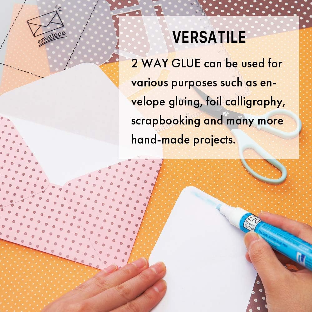 ZIG Kuretake 2-Way Glue Pen-4mm Chisel Tip, 4mm