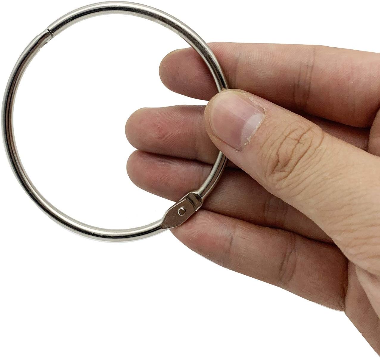 KTOJOY 3 Inch (12 Pack) Loose Leaf Binder Book Rings, with Metal Nickel Plated for Key,and Index Cards, for School, Home, or Office, Silver