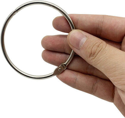 KTOJOY 3 Inch (12 Pack) Loose Leaf Binder Book Rings, with Metal Nickel Plated for Key,and Index Cards, for School, Home, or Office, Silver