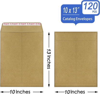 Xxcxpark 250 PCS 6x9 inches Security Catalog Envelopes Printable Self Seal Envelopes, Anti Tear brown Kraft Envelopes for Invitation Cards, Pictures, Photos, Documents