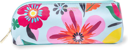 kate spade new york Pen and Pencil Case with Office Supplies, Zip Pouch Includes 2 Pencils, Sharpener, Eraser, and Ruler, Polka Dots (black/white)