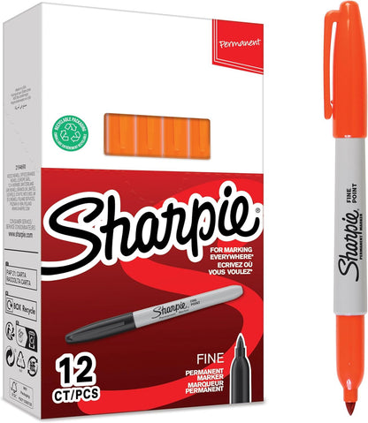 Sharpie Permanent Markers | Fine Point for Bold Details | BlackBlueRed and Green Ink Colours | 4 Marker Pens