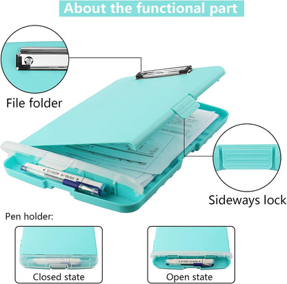 SFLHHDM Purple Clipboard, Clip Boards 8.5x11, Teacher Clipboards with Storage, Plastic Clipboard with Pen Holder, Clipboards Storage for Women Teachers Work, School & Office Supplies