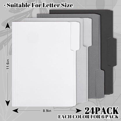 Whaline 24 Pack Dusty Blue File Folders Letter Size Gradient Blue File Pockets with 1/3 Cut Tab 8.9 x 11.6 Inch 4 Colors Documents Folders for Home Office Classroom Supplies