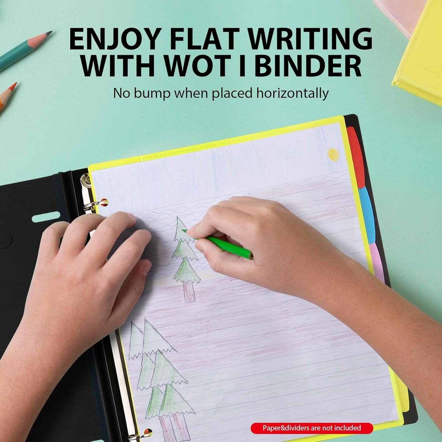 WOT I 1 Inch Telescoping 3 Ring Binder 4 Pack, Expandable Flexible Binder with Customizable Front Cover & Clear Catalog Pocket, Holds 225 Sheets, School Office Supplies, White
