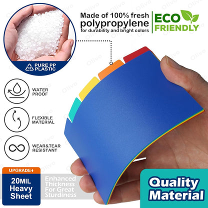 Olivo Index Card Dividers Tabs 3x5 Poly Plastic Card File Guides 3" x 5", Colored, 30 Pack