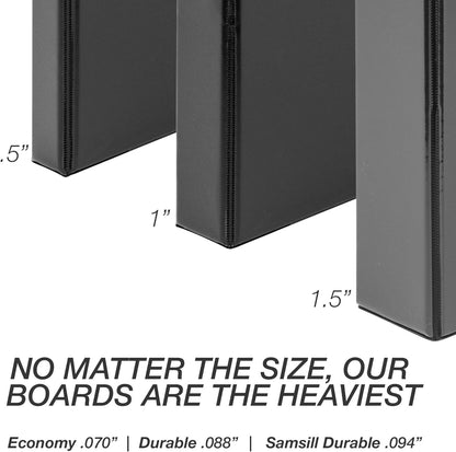 Samsill Durable 4 inch 3 Ring Binder, D Ring Binder, 100% Recycled Chipboard, Black, 2 Pack
