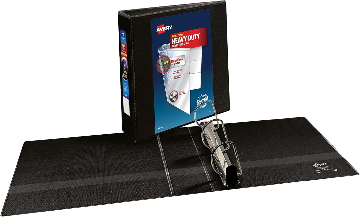 Avery Heavy-Duty View 3 Ring Binder, 1" One Touch Slant Rings, Holds 8.5" x 11" Paper, 1 Black Binder (05300)