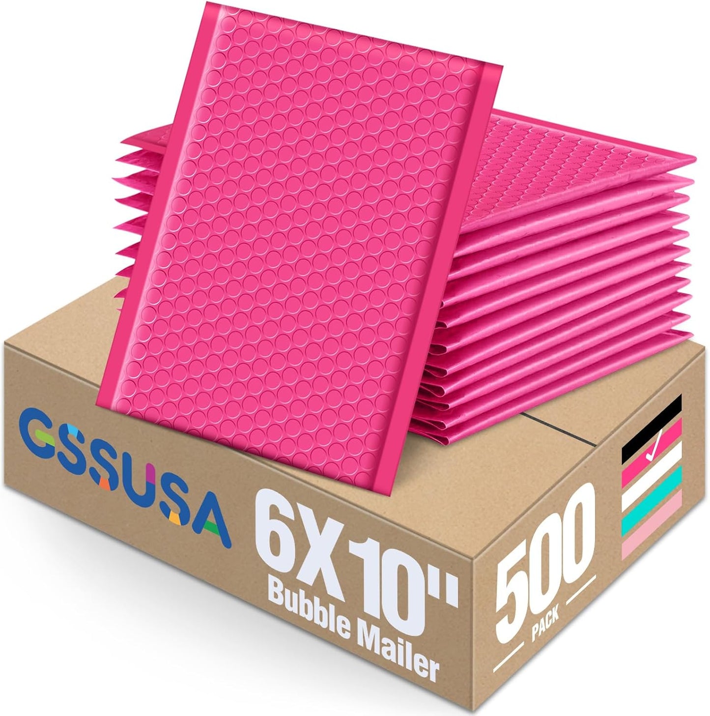 GSSUSA Black Bubble Mailers 4x8 Inches 50 Pack, Usable Size 4X7" Bubble Envelopes for Small Business, Padded Envelope, Shipping Mailers, Packaging Bags, Mailing Envelopes, Shipping Supplies