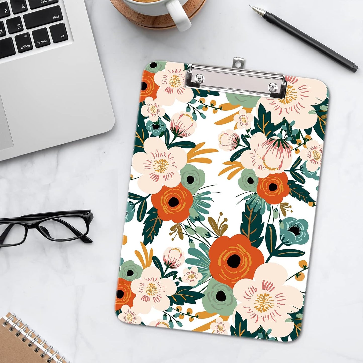 Hongri Plastic Cute Clipboard, Letter Size for Students, Teacher, Woman and Kids, Low Profile Clip, Decorative Pattern, Size 9 x 12.5 in, Dream Marble