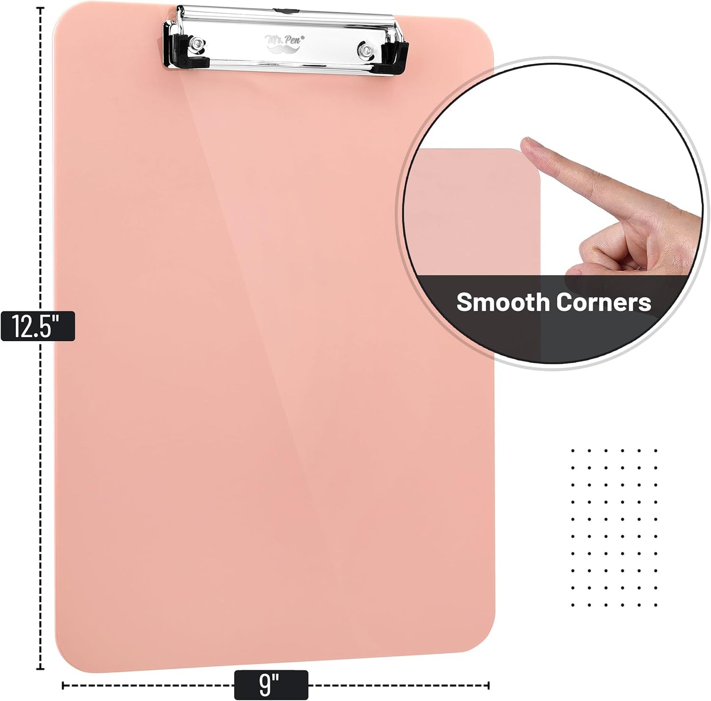 Mr. Pen- Plastic Clipboard, Letter Size, Black, Clipboard Plastic, Low-Profile Metal Clip with Retractable Hanging Hole