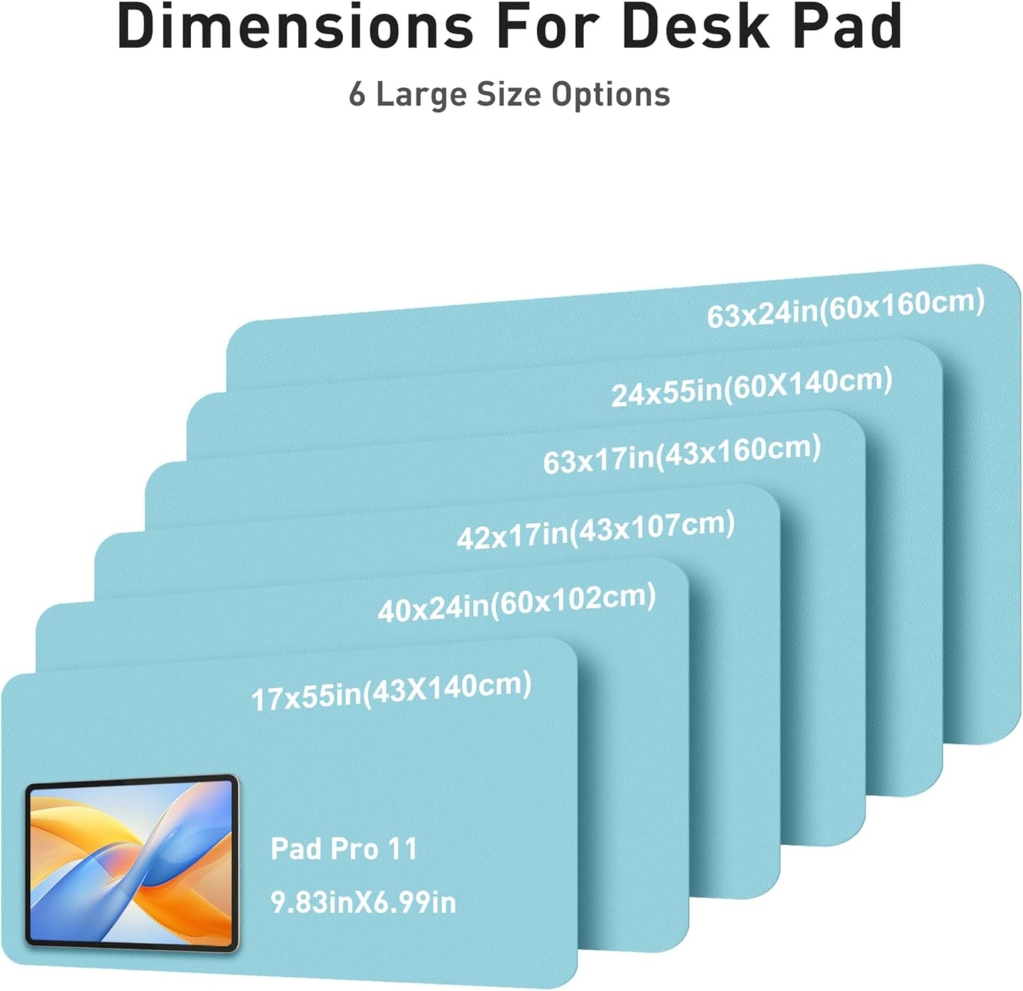 Aothia Leather Office Desk Pad Protector, Non-Slip PU Leather Desk Blotter, Waterproof Laptop Writing Mouse Pad for Office and Home, Black, 31.5" x 15.7" - Colors B
