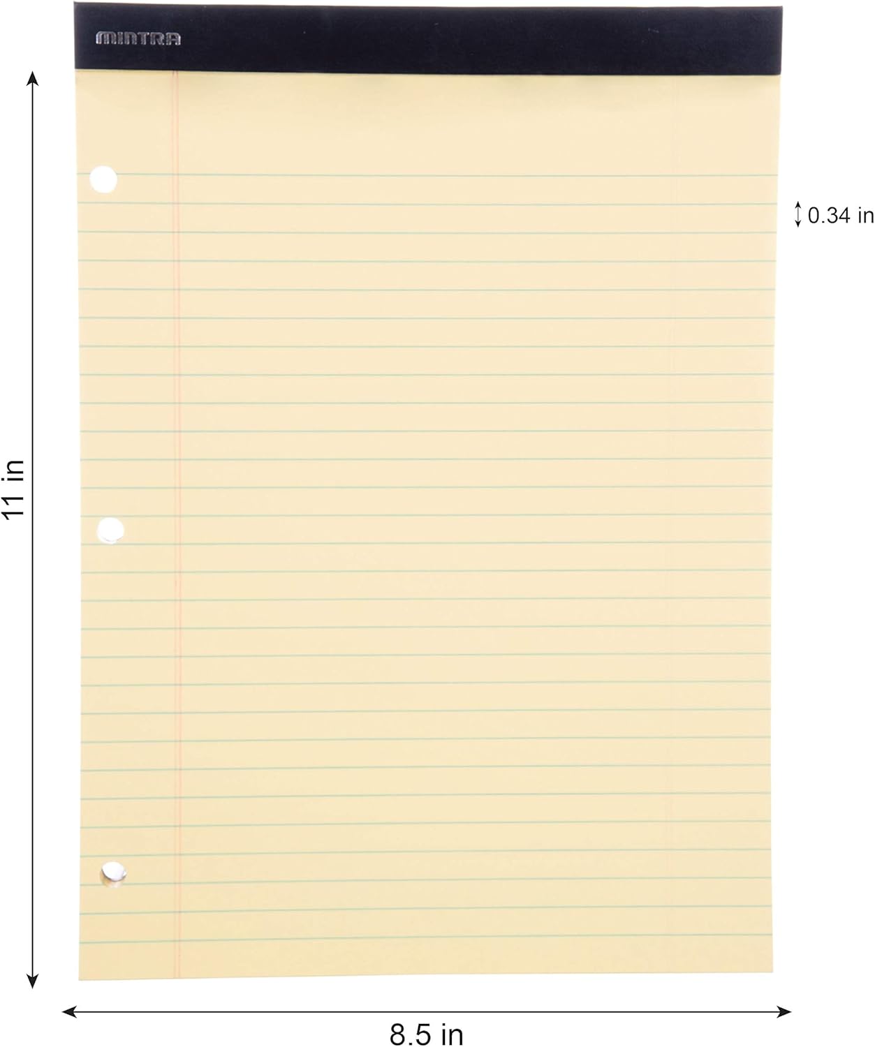 Mintra Office White Legal Pads – Ruled Notepads and Micro-Perforated Sheets, Ideal for Writing, Note-Taking & Creativity, Office, or Professional Use, Basic Pad 6 pack, 8.5"x11" (Narrow Ruled)