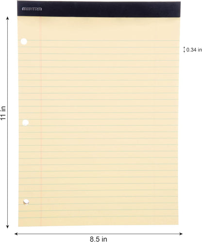 Mintra Office White Legal Pads – Ruled Notepads and Micro-Perforated Sheets, Ideal for Writing, Note-Taking & Creativity, Office, or Professional Use, Basic Pad 6 pack, 8.5"x11" (Narrow Ruled)