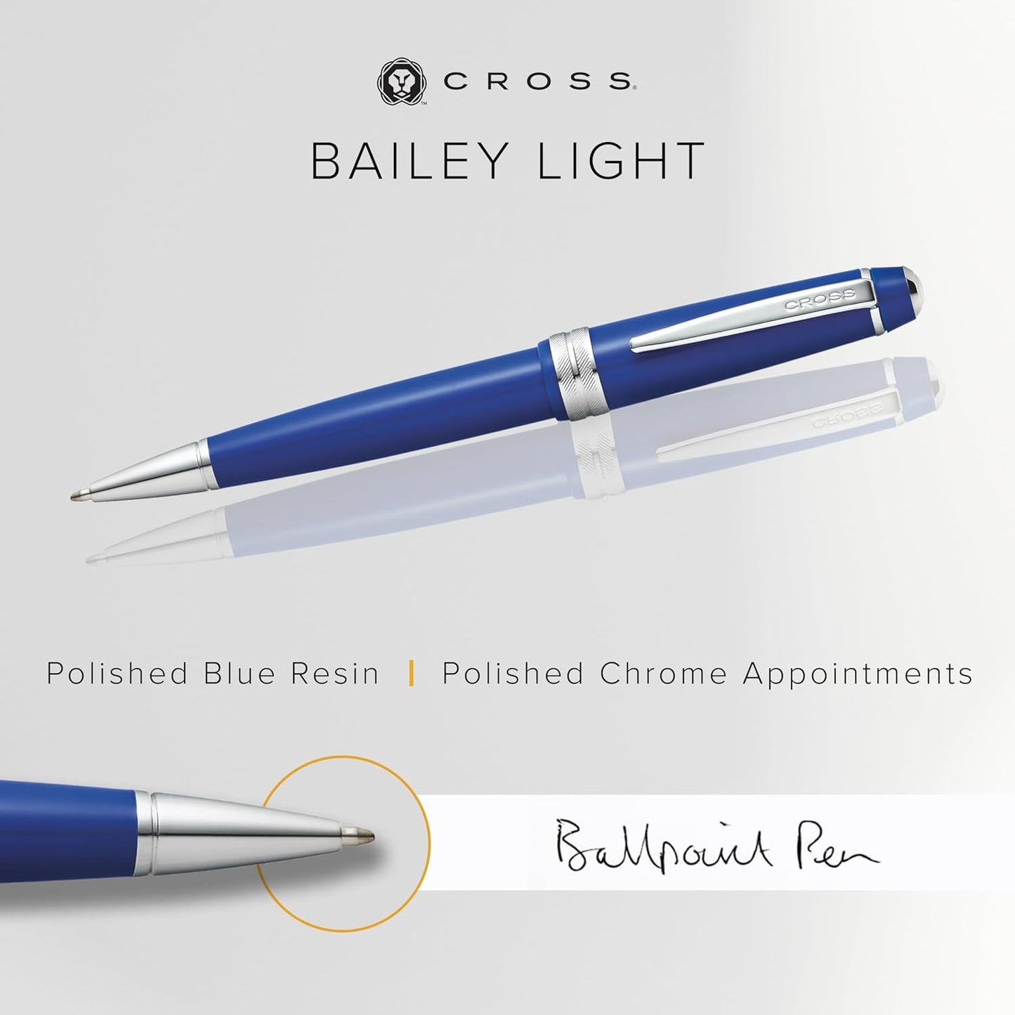 Cross Bailey Light Refillable Ballpoint Pen Presented in a Everyday Gift Box - Medium Point, Black Ink, Polished Green