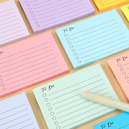 10 Pack to Do List Notepad Lined Sticky Notes, 3"x4", 500 Sheets, Sticky Notes with Lines, to Do List Planner, Square Sticky Notes for Office, Meeting, School, Home