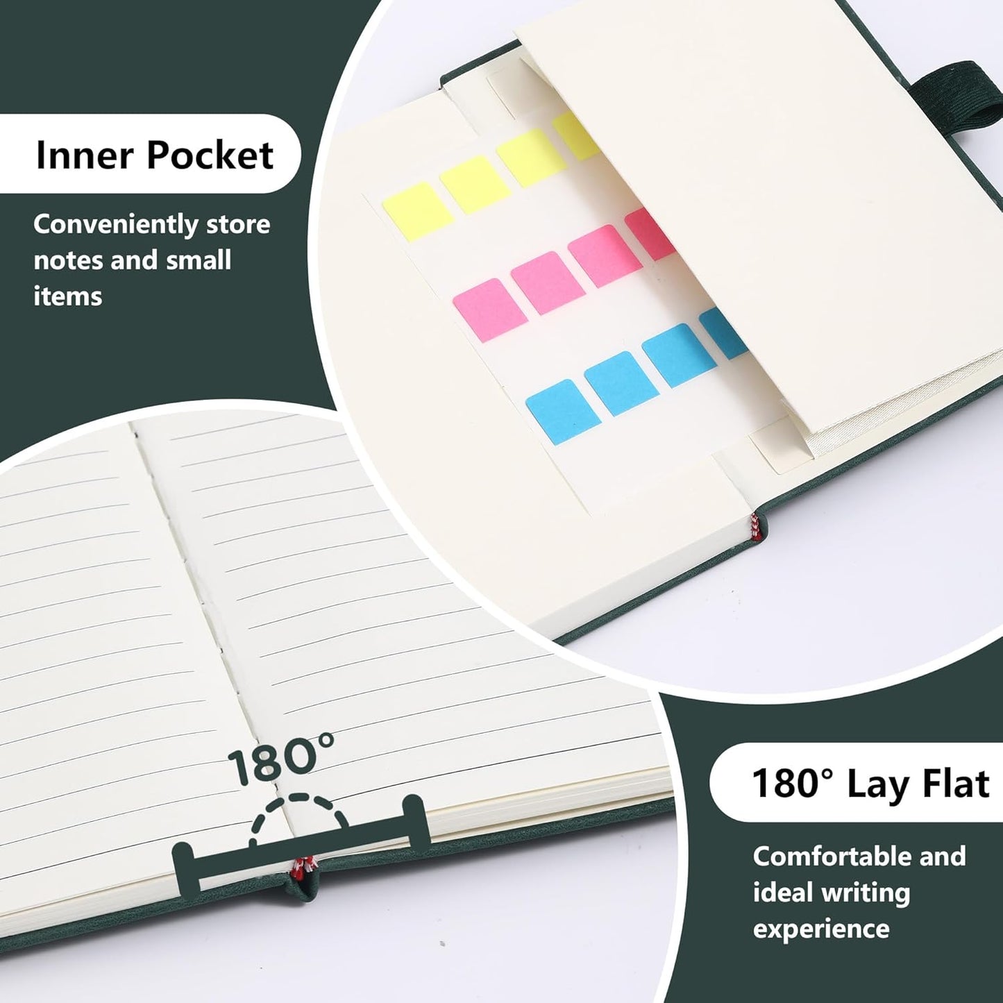 BOBO RABBIT 3 Pack Pocket Notebook Journals Mini A6 Sunflower Floral Notepads Total 600 Pages Aesthetic Hardcover College Ruled Lined Notebooks for Note Taking Travel Office School Supplies, 3.7"x 5.7"