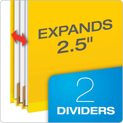 Pendaflex Recycled Classification File Folders, 3 Dividers, 2" Embedded Fasteners, 2/5 Tab Cut, Legal Size, Dark Blue, Box of 10 (29096)