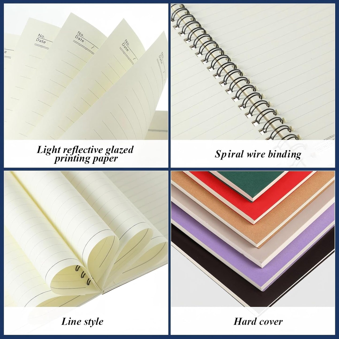 Leelosp 12 Pack Small Spiral Notebook Lined Spiral Journal College Ruled Notebook Wire Bound Kraft Cover, 120 Pages for Work (Multicolor,5.5 x 8.3 Inch)