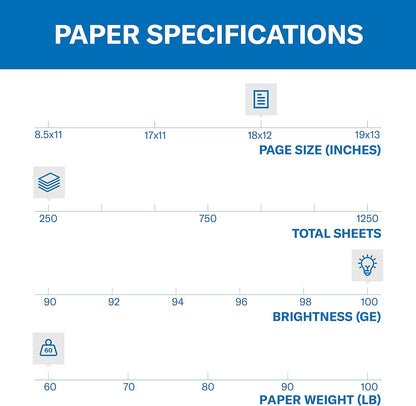 Hammermill Cardstock, Premium Color Copy, 60 lb, 8.5 x 11-100 Bright, Made in the USA Card Stock, 122549R, White - 1 Pack (250 Sheets)