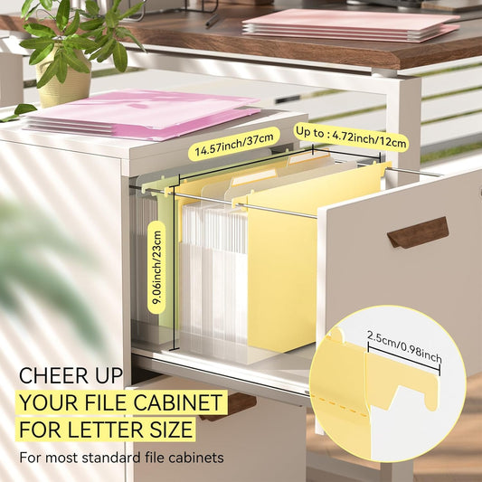 ThinkTex Extra Capacity Plastic Hanging File Folders, 4.72 Inch 8 Pack Reinforced Expanding Hang Folders Letter Size，Accordion Pocket with Movable Dividers,Heavy Duty for Filing Cabinet, Home Office