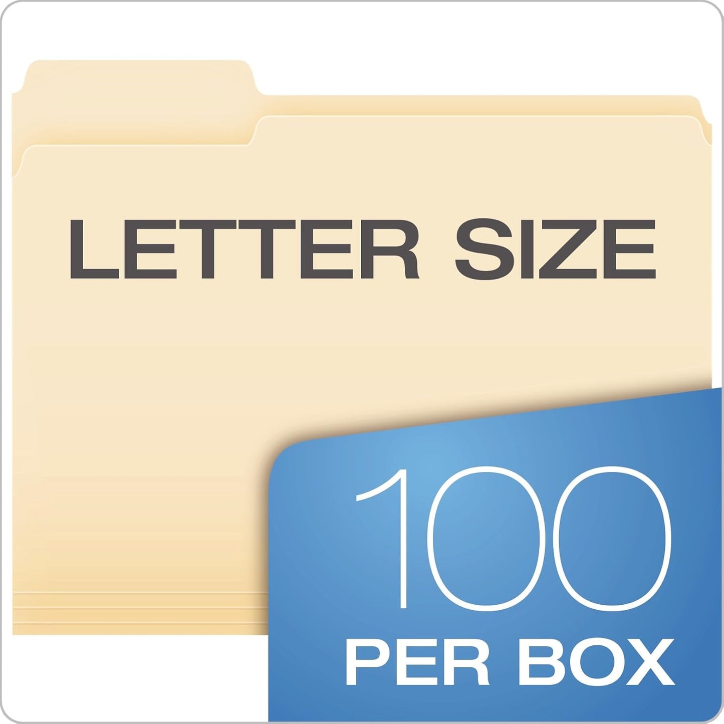 Pendaflex File Folders, 100 Pack, Durable Manila Folders, Letter Size (8.5" x 11"), 3 Top Tabs for Easy Labeling, Everyday Filing Essential for Offices, Classrooms & Home Document Organization