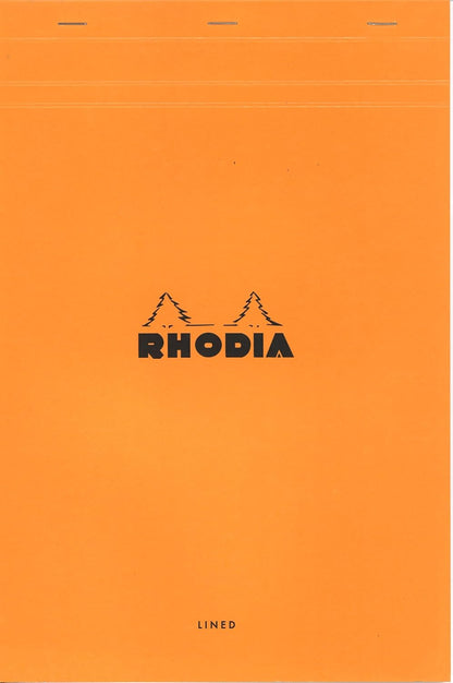 Rhodia Head Stapled Pad No16 A5, Ruled + Margin, 148x210mm-Black
