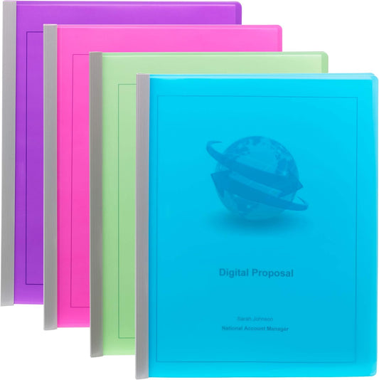 Smead Poly Report Cover with Sliding Bar, 25 Sheet Capacity, Letter Size, Assorted Colors, 12 per Pack (86048)
