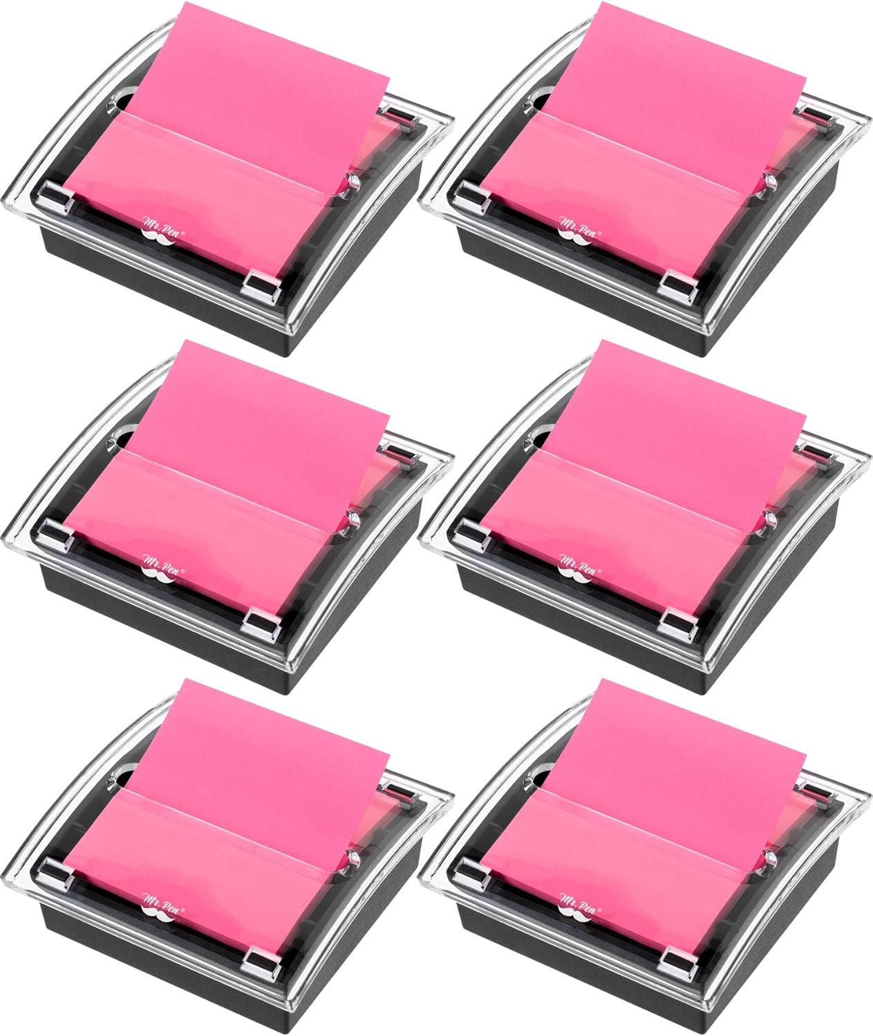Mr. Pen Pop Up Sticky Note Dispenser, 3" x 3", Black, Sticky Note Dispenser, Sticky Note Holder for Desk, Clear Top