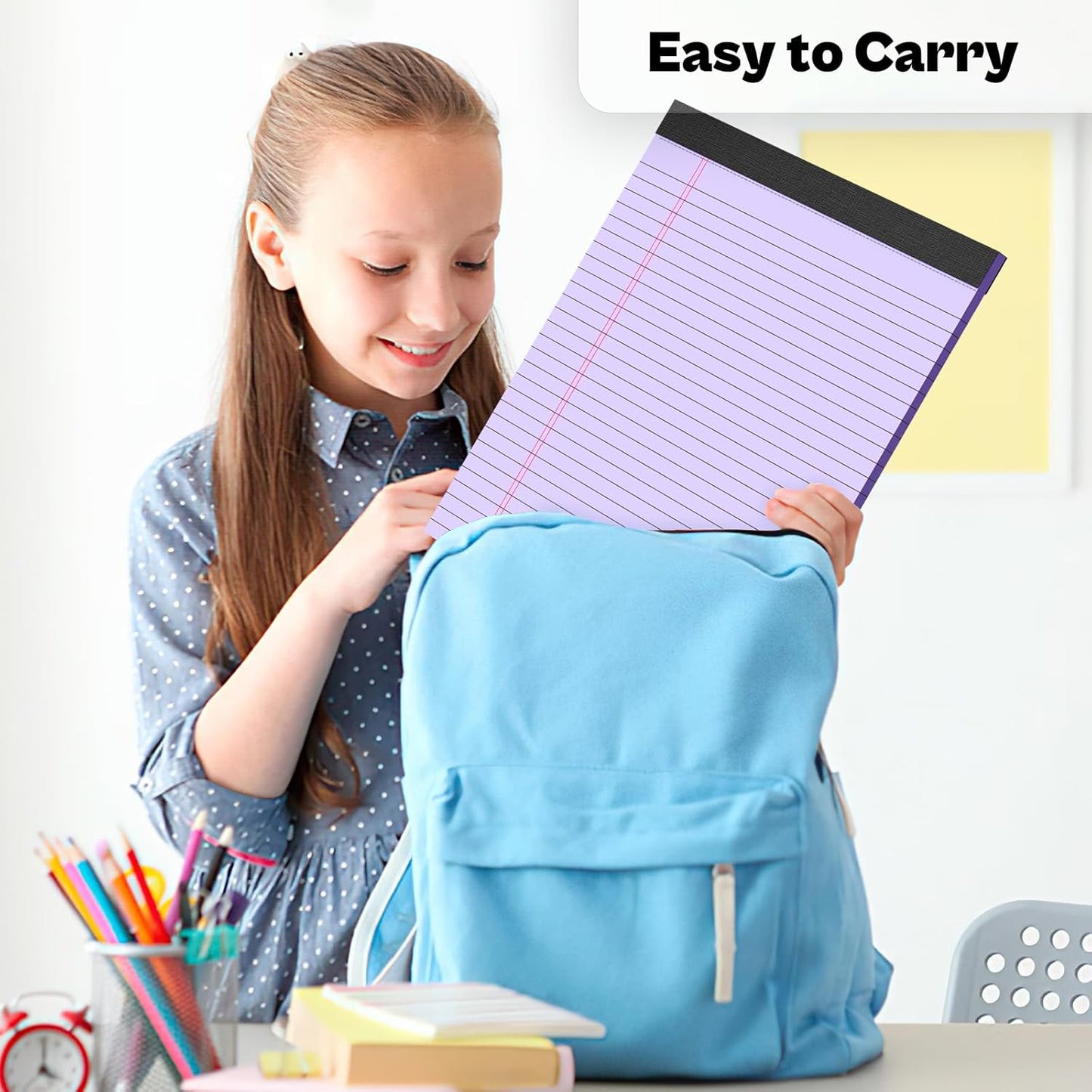 4 Pack Blue Legal Pads 8.5 x 11 Blue Note Pads 8.5 x 11 Notepad 8.5 x 11 Micro Perforated Writing Pads Lined Paper Pads Wide Ruled Pad of Paper 30 Sheets Notebook for Study, To-Do Lists, Office