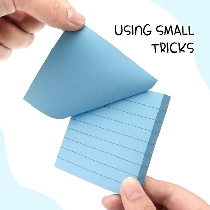 Lined Sticky Notes 3x3 Sticky Notes with Lines Self-Stick Notes Bright Color 4 Pads 90 Sheets/Pad (Pastel)