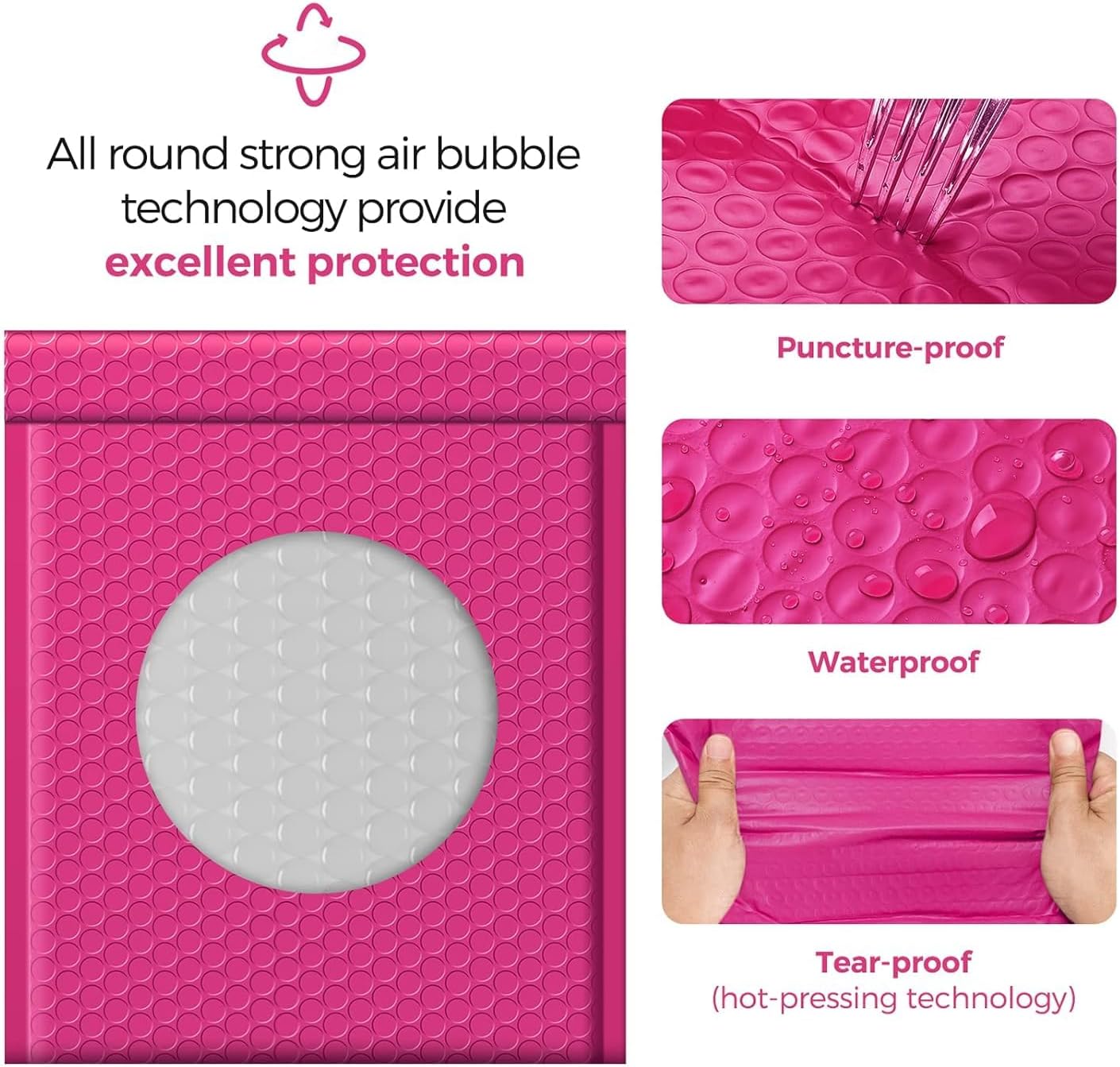 Fuxury Bubble Mailers 10.5x16 Inch 40 Pack Self Seal Padded Envelopes Waterproof Mailing Envelopes Bubble Padded Cushioning Padded Mailers Bubble Bags for Packaging Small Business Large #5 Black