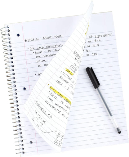 Five Star Spiral Notebook + Study App, 1 Subject, Wide Ruled Paper, 8" x 10-1/2", 100 Sheets, Fights Ink Bleed, Water Resistant Cover, Tidewater Blue (72875)