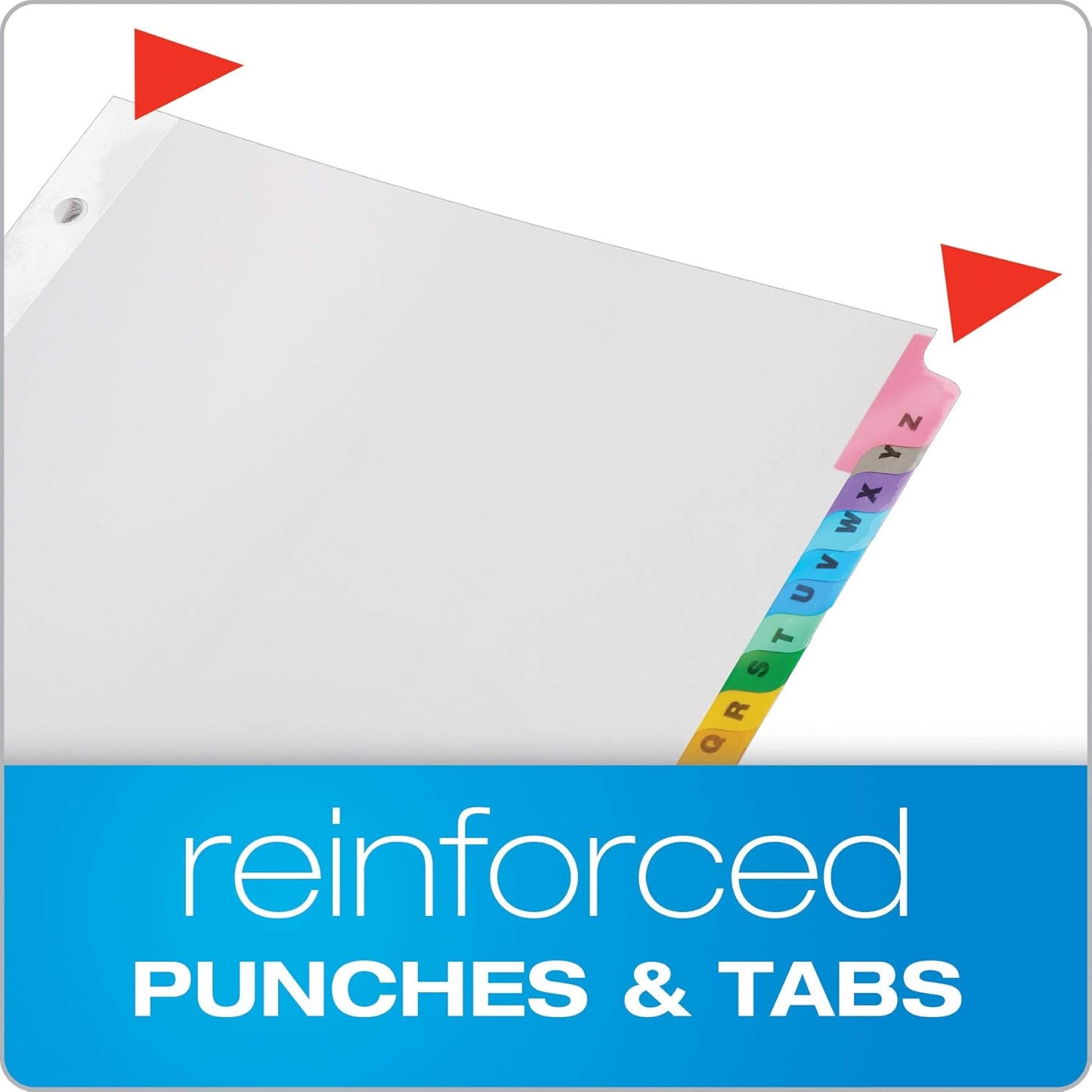 Cardinal Binder Dividers, A-Z Tabs, 3 Pack, Customizable Table of Contents Page, Reversible Multicolor Tabs, 3-Hole Punched for Binders